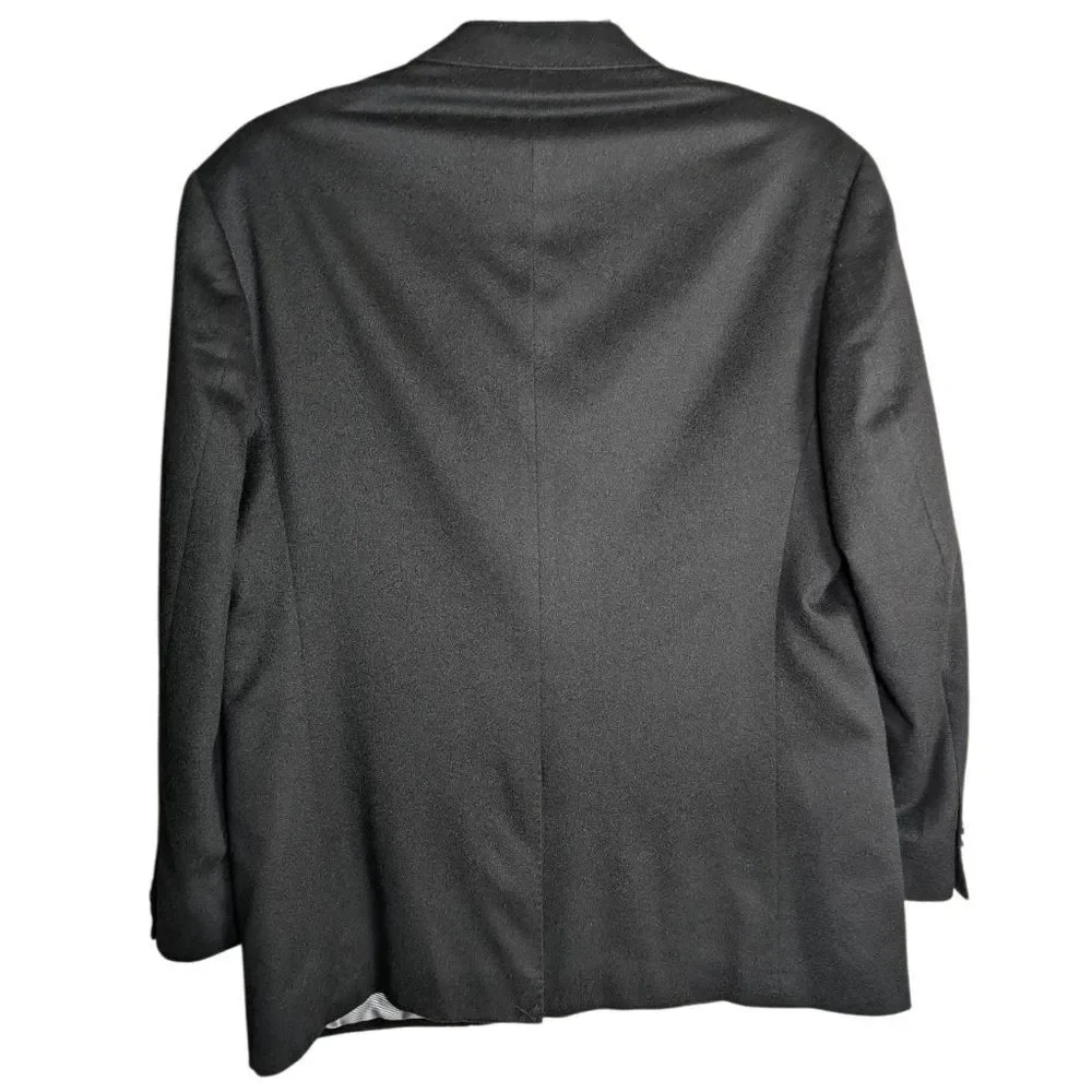 Harold Powell Black 100% Cashmere Soft Classic Blazer Sport Jacket Mens 43R
